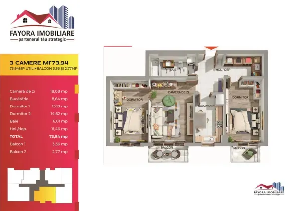 Apartament 3 camere Târgu Mureș - poza 2