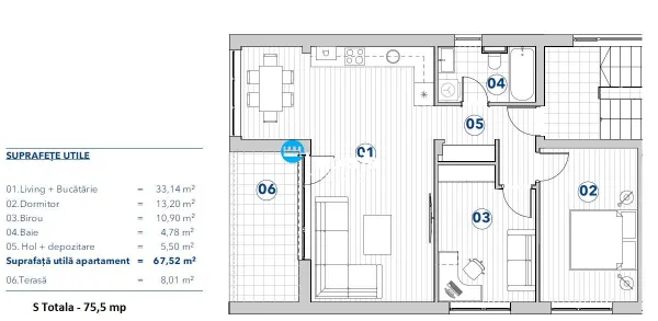 Apartament 3 camere Rediu - poza 12