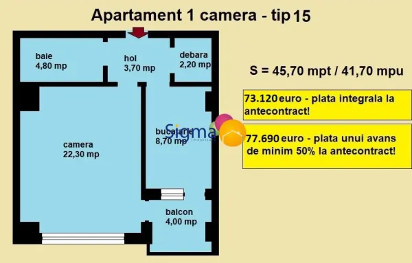 Apartament 1 camera Iași - poza 8