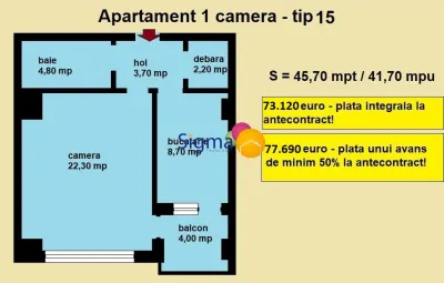 Apartament 1 camera Iași - poza 8