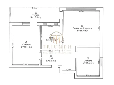 Apartament cu 3 camere I 71.4 mp + 13 mp terasa I Andrei Muresanu - Cluj-Napoca