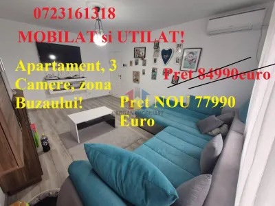 MOBILAT si UTILAT! Apartament 3 camere, zona Buzaului - Braila