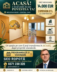 Garsoniera 1 camera in Centru Civic din Moldova Noua - Moldova Noua