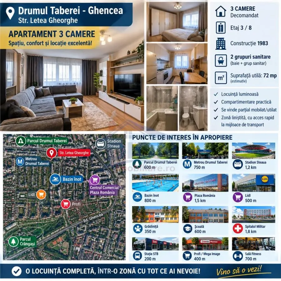 Apartament 3 camere București - poza 1