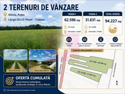 Terenuri cu potențial logistic și industrial, Albota, Argeș, lângă DEx - Albota