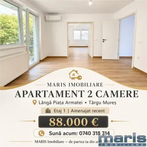 Apartament 2 camere etaj 1 renovat complet Piata Armatei - Targu Mures