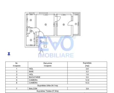 APARTAMENT DE VANZARE CU 2 CAMERE, ETAJUL 2,  TATARASI - Iasi