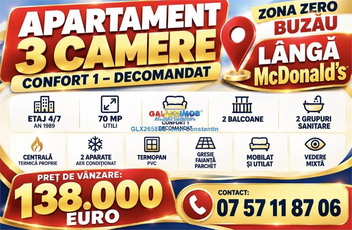 Apartament 3 camere Buzău - poza 1