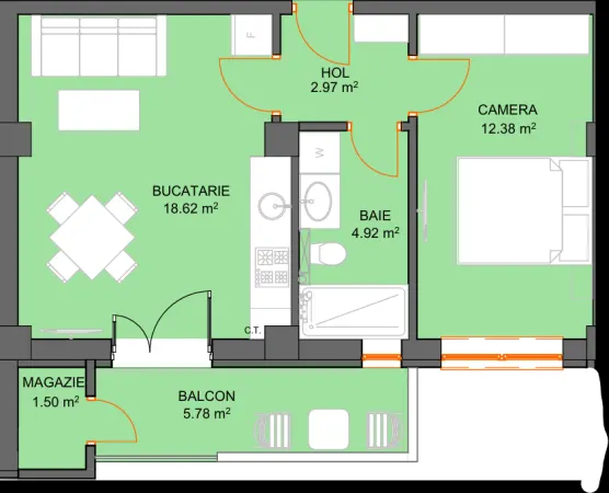 Apartament 2 camere Șelimbăr - poza 2