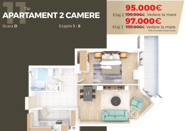 Apartament 2 camere Mamaia - poza 3