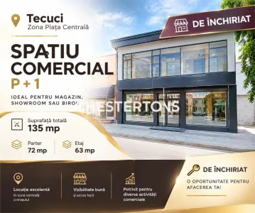 Spatiu comercial de inchiriat , 135 mp – Tecuci, Piata Centrala - Tecuci