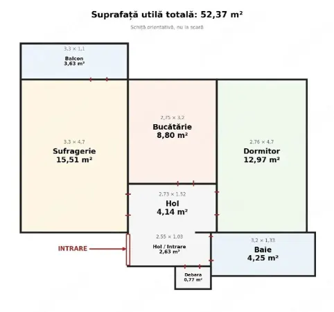 Apartament 2 camere decomandat etaj intermediar Racadau - Brasov