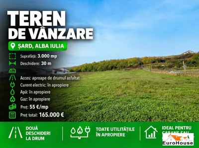 Teren Intravilan De Vanzare I Alba - Sard I 3000mp I 30m Deschidere - Alba Iulia