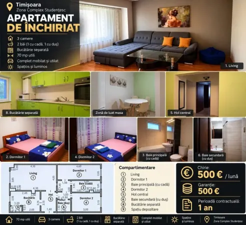 Apartament 3 camere Timișoara - poza 1