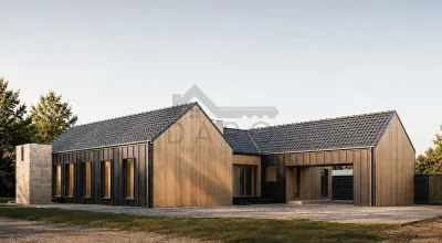 Casa individuala superba, cu arhitectura scandinava, moderna - langa padure, teren generos - Corunca