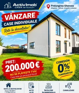 Vanzare - Casa individuala-Prelungirea Ghencea-Margelelor - 200000E - dormitor pe parter - Posibilitate rate  la dezvoltator -   Comision 0 ! - Bragadiru