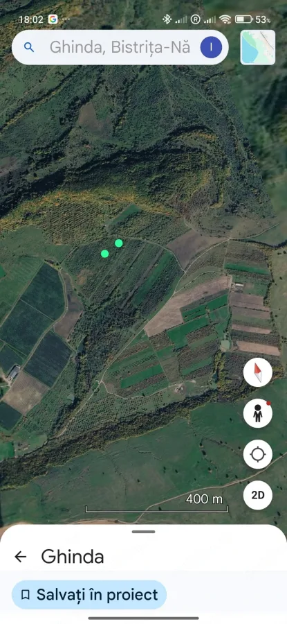 Teren livadă 1.700 mp Ghinda Bistrița cu CF, Drum de acces, Zonă liniștită - Ghinda