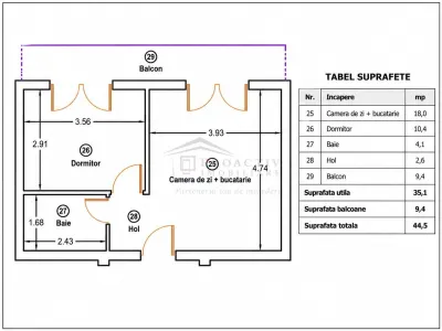 Apartament 2 camere | Etaj 1 | Parcare inclusa | 44.5 mp | 2c-8004 - Ipotesti