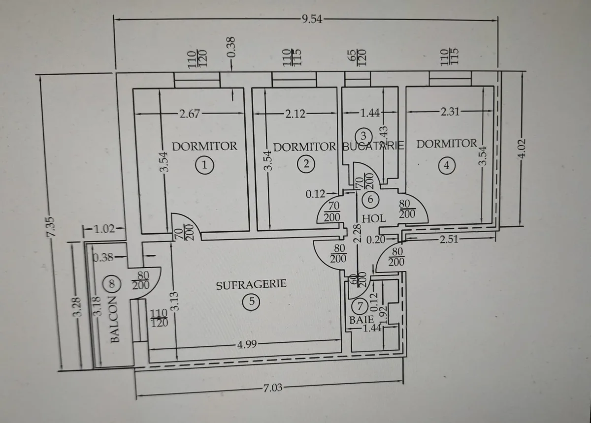 Apartament 4 camere etaj 4/4 Baraolt - Ploiesti