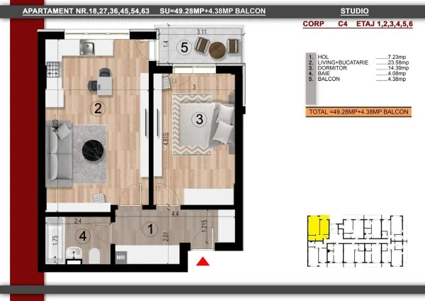 Apartament 2 camere Popești-Leordeni - poza 8