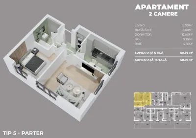 Apartament 2 camere Popești-Leordeni - poza 2