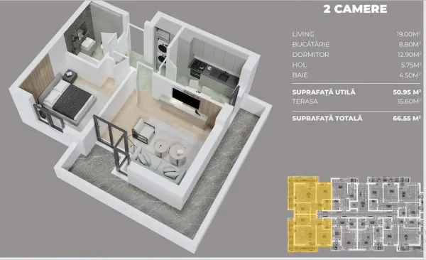 Apartament 2 camere Popești-Leordeni - poza 1