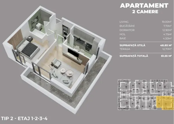 Apartament 2 camere Popești-Leordeni - poza 3