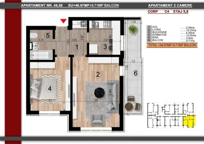 Apartament 2 camere Popești-Leordeni - poza 3