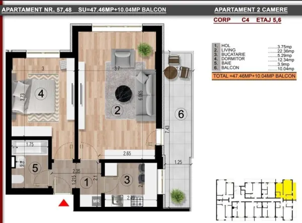 Apartament 2 camere Popești-Leordeni - poza 1
