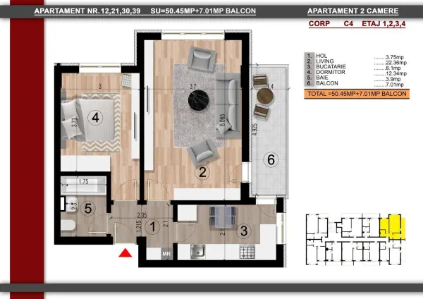 Apartament 2 camere Popești-Leordeni - poza 2