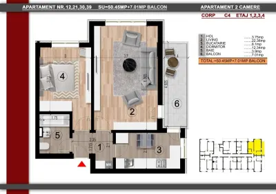 Apartament 2 camere Popești-Leordeni - poza 2