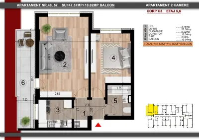 Apartament 2 camere Popești-Leordeni - poza 3