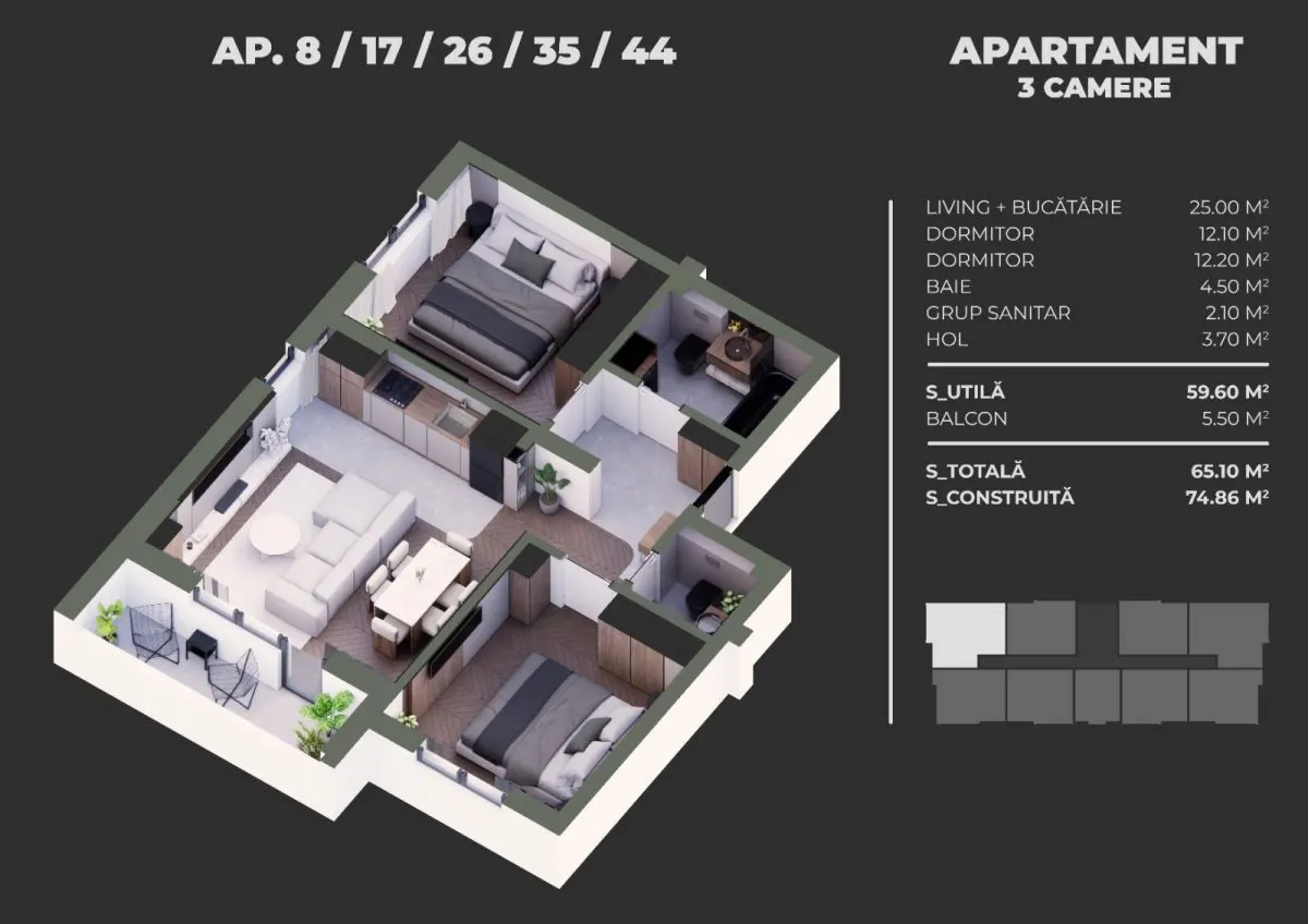 Apartament 3 camere București - poza 1