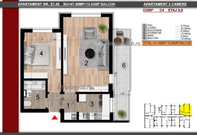 Apartament 2 camere Popești-Leordeni - poza 6