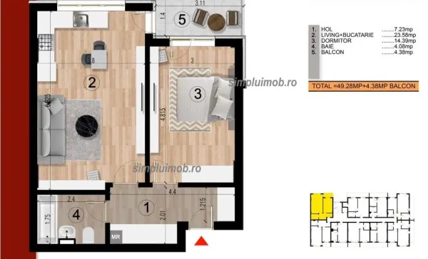Apartament 2 camere Popești-Leordeni - poza 6