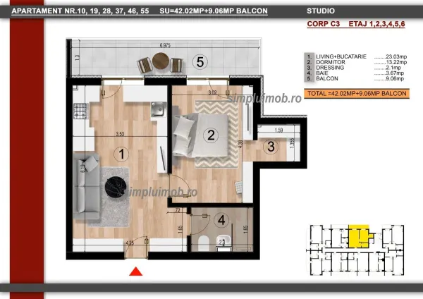 Apartament 2 camere Popești-Leordeni - poza 6