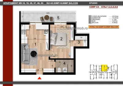 Apartament 2 camere Popești-Leordeni - poza 6