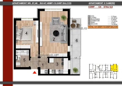 Apartament 2 camere Popești-Leordeni - poza 7