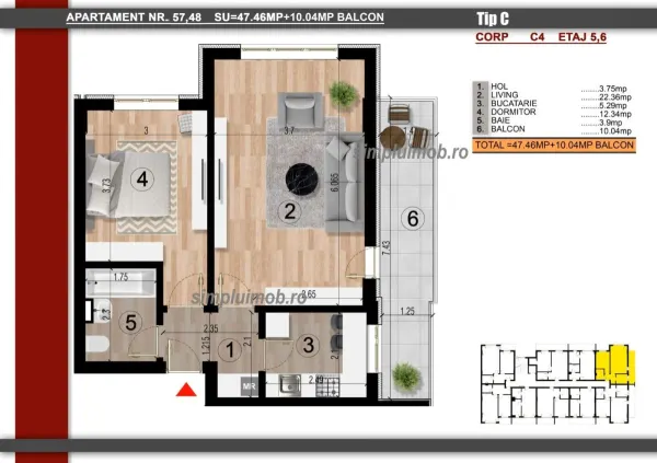 Apartament 2 camere Popești-Leordeni - poza 8